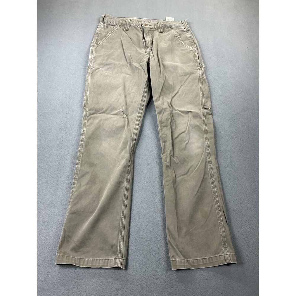 Carhartt Pants Mens 32x32 Green Relaxed Fit Canvas Carpenter Workwear Utility